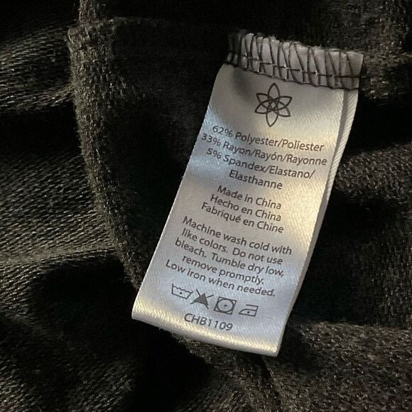 HARMONY BALANCE Cold Shoulder Cowl Neck Long Sleeve Top, Charcoal, Size L - Picture 5 of 7